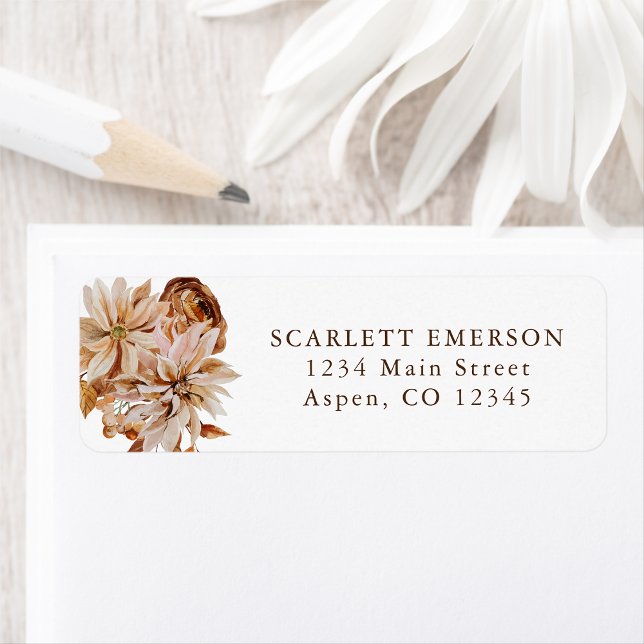 Adresse de retour de mariage d'automne (Fall Bridal Shower Return Address Label
)