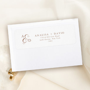 Adresse de retour de mariage élégante avec esperlu