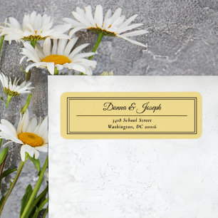 Adresse de Retour de Mariage Élégante Classique Fa