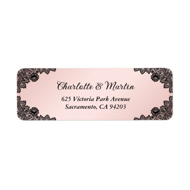 Adresse de retour de mariage en dentelle florale n (Devant)