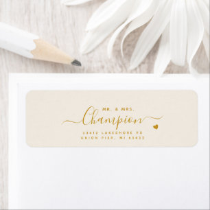 Adresse de retour de mariage en écriture Mr. & Mrs