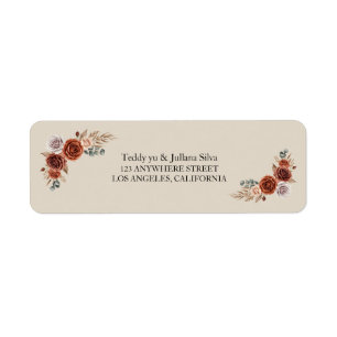Adresse de Retour de Mariage en Terre Cuite et Her