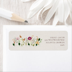 Adresse de Retour de Mariage Fleurs Sauvages Fanta