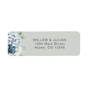 Adresse de retour de mariage florale vert sauge mo
