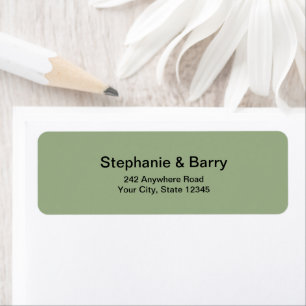 Adresse de retour de mariage minimaliste vert saug