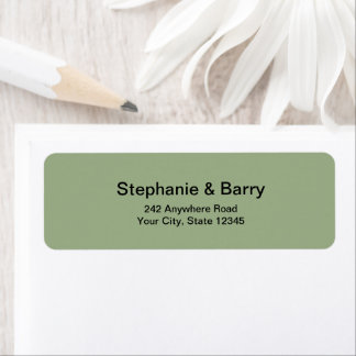 Adresse de retour de mariage minimaliste vert saug