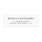 Adresse de retour de mariage noir et blanc moderne