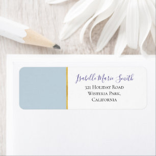 Adresse de retour de mariage Orchidée Bleue Lumièr