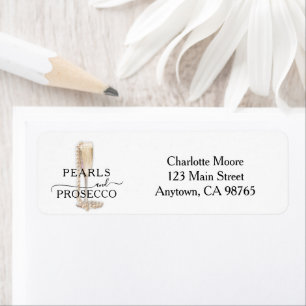 Adresse de retour de mariage Pearls & Prosecco