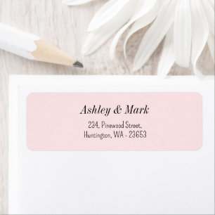 Adresse de retour de mariage rose poudré
