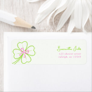 Adresse de Retour de Mariage Shamrock Rose Vert