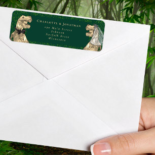 Adresse de Retour de Mariage sur le Thème des Dino