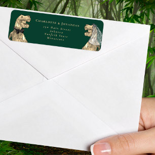 Adresse de Retour de Mariage sur le Thème des Dino