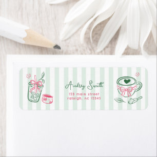 Adresse de Retour de Mariage Thème Matcha Parfaite