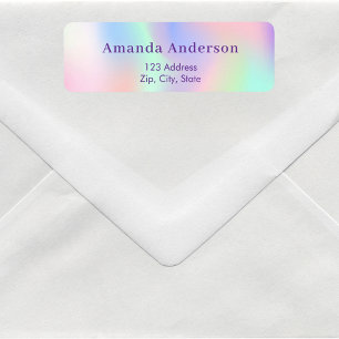 Adresse de retour de menthe violette rose