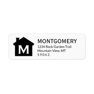 Adresse de retour de monogramme élégant à la