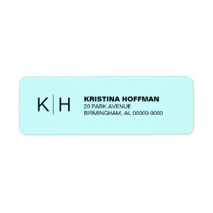 Adresse de retour de monogramme simple classique