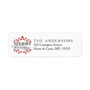 Adresse de retour de Noël de guirlande élégante