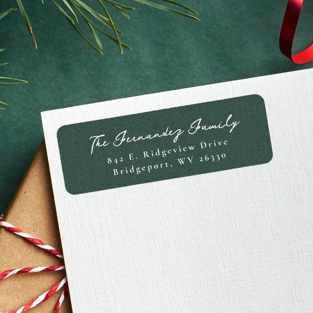 Adresse de retour de Noël simple et verte (Créateur téléchargé)