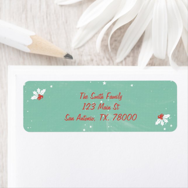 Adresse de retour de Noël verte simple (En situation)
