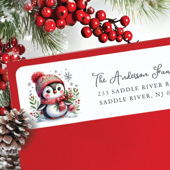 Adresse de retour de pingouin joyeux (Créateur téléchargé)