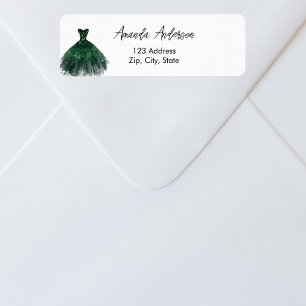 Adresse de retour de robe vert émeraude