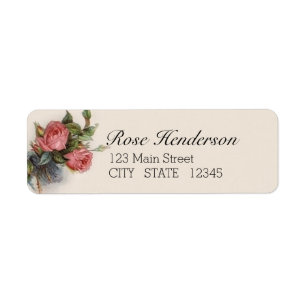 Adresse de retour de rose cramoisi victorien