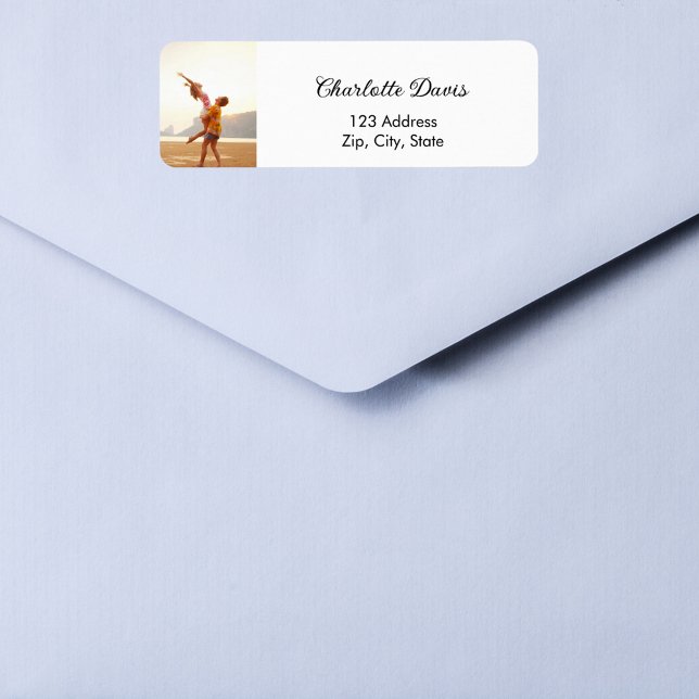 Adresse de retour de script de mariage photo blanc (Créateur téléchargé)