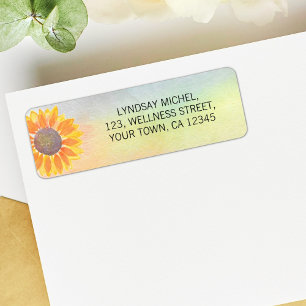 Adresse de retour de tournesol personnalisée