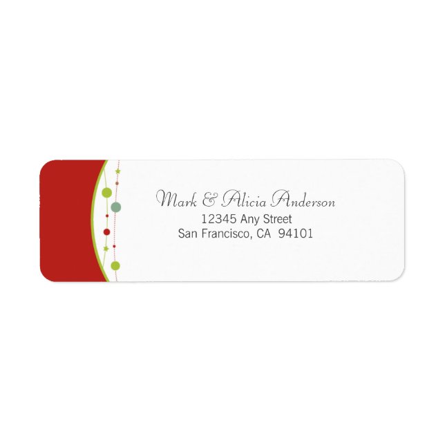 Adresse de retour de vacances Jingle Bells (rouge) (Devant)