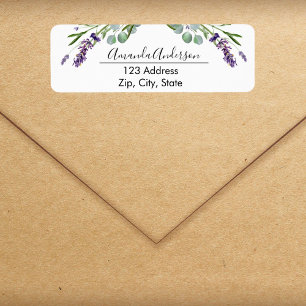 Adresse de retour de verdure de violette de lavand