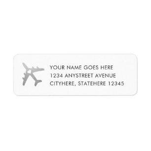 Adresse de retour de voyage argenté d'avion