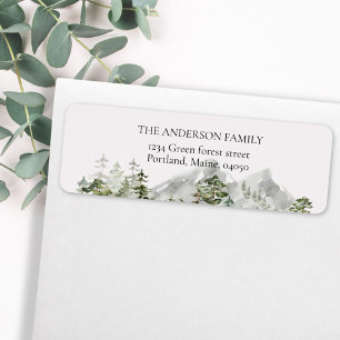 Adresse de retour de Watercolor Green Forest