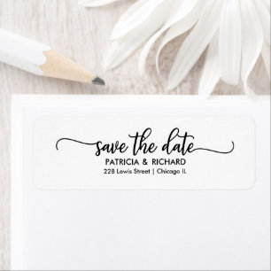 Adresse de retour d'enregistrement Chic Calligraph
