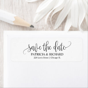 Adresse de retour d'enregistrement de mariage chic