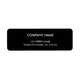 Adresse de retour d'entreprise minimaliste noir et