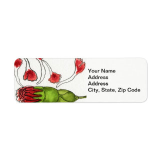 Adresse de retour des fleurs Étiquette, pétale aut
