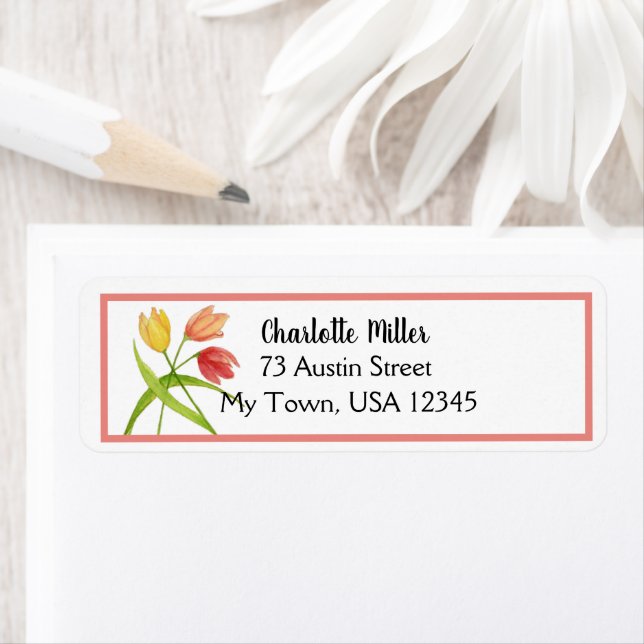 Adresse de retour des Tulipes aquarelles (En situation)