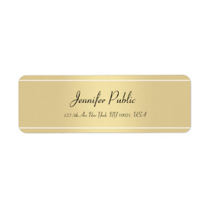 Adresse de retour d'or simple de modèle de