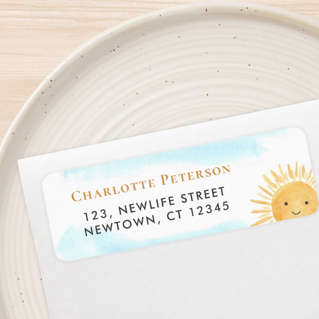 Adresse de retour du Baby shower à thème Sun (Créateur téléchargé)