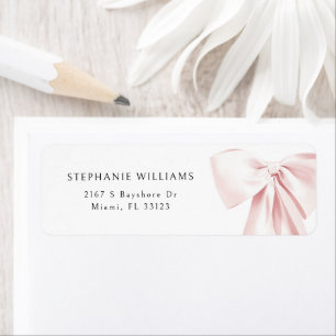 Adresse de retour du Baby shower Bow rose pâle