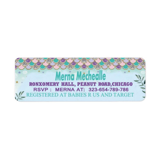 adresse de retour du baby shower de la peau de sir (Devant)