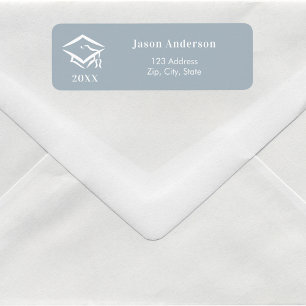 Adresse de retour du capot de graduation blanc ble