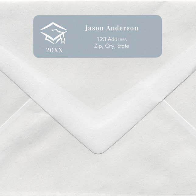 Adresse de retour du capot de graduation blanc ble (Créateur téléchargé)