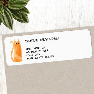 Adresse de retour du chat orange amusant
