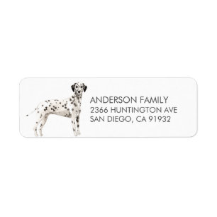 Adresse de retour du chien dalmate Label