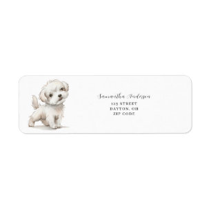 Adresse de retour du chien mignon