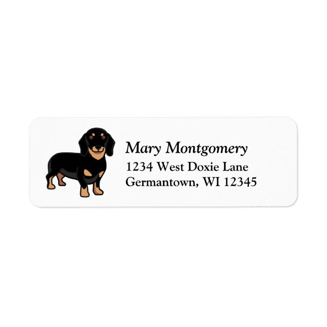 Adresse de retour du chien mignon Dachshund (Devant)