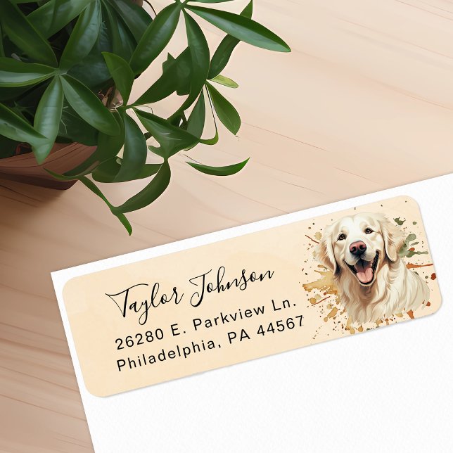 Adresse de retour du chien Retriever doré (Créateur téléchargé)