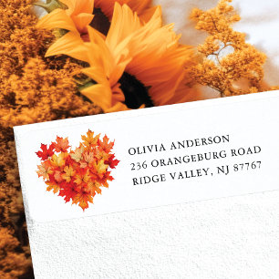Adresse de retour du coeur de la feuille d'automne